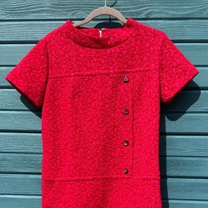 1960s vintage retro dress red short mod mini cute